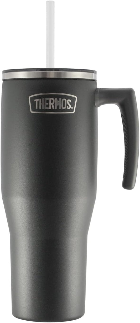 Thermos Stainless Steel Vacuum Mug with Straw White 1.1L