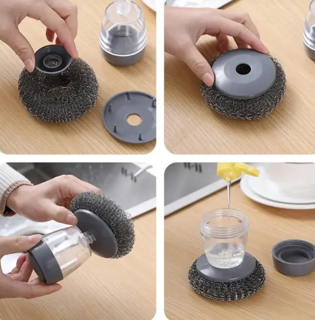 Soap Dispensing Dish Brush – Easy Kitchen Cleaning - Image 3