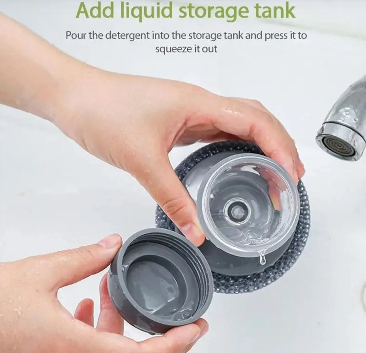 Soap Dispensing Dish Brush – Easy Kitchen Cleaning - Image 2