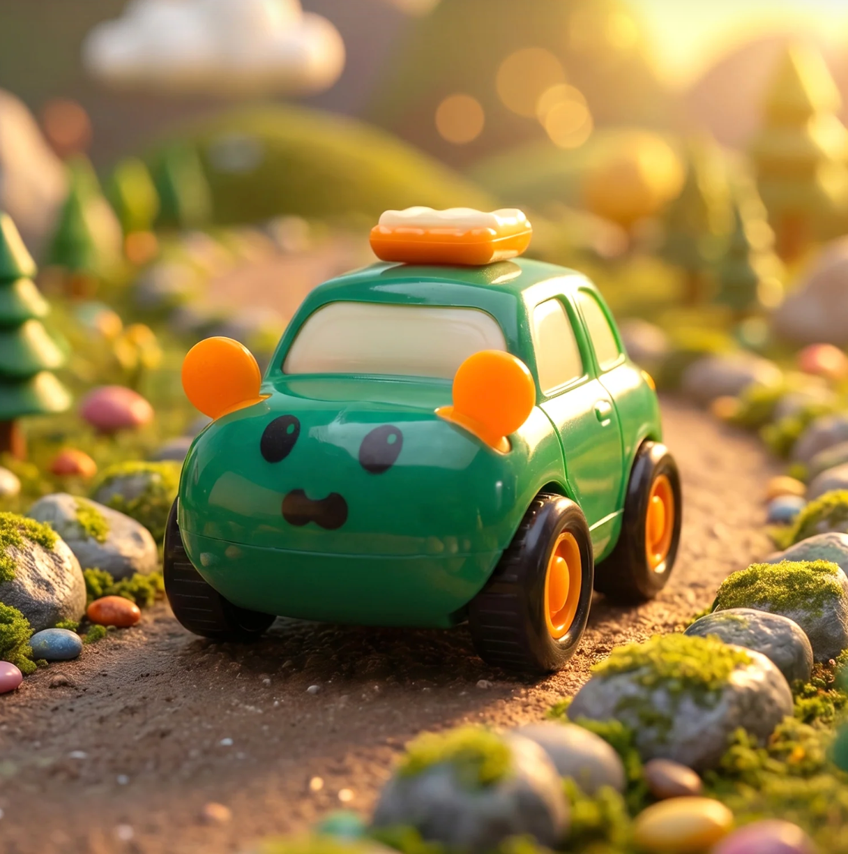 Animal Cartoon Pull-Back Toy Car Set – 4 Vibrant Mini Vehicles - Image 4